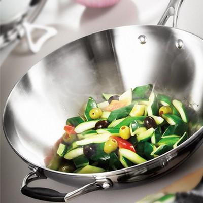 超导热五层复合钢炒锅